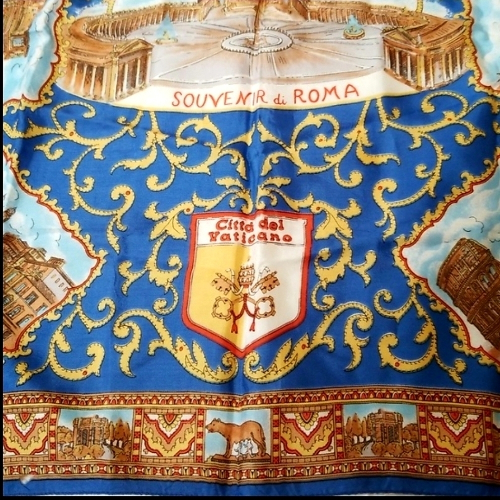 Vintage Roma Souvenir Silk Square Scarf - Picture 3 of 10